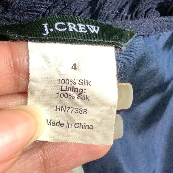 Rare J.Crew navy 100% silk blouse - Picture 4 of 8